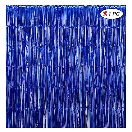 Party Propz Blue Foil Curtain 1 Pc for Boys Birthday Decoration Or Birthday Decoration Items